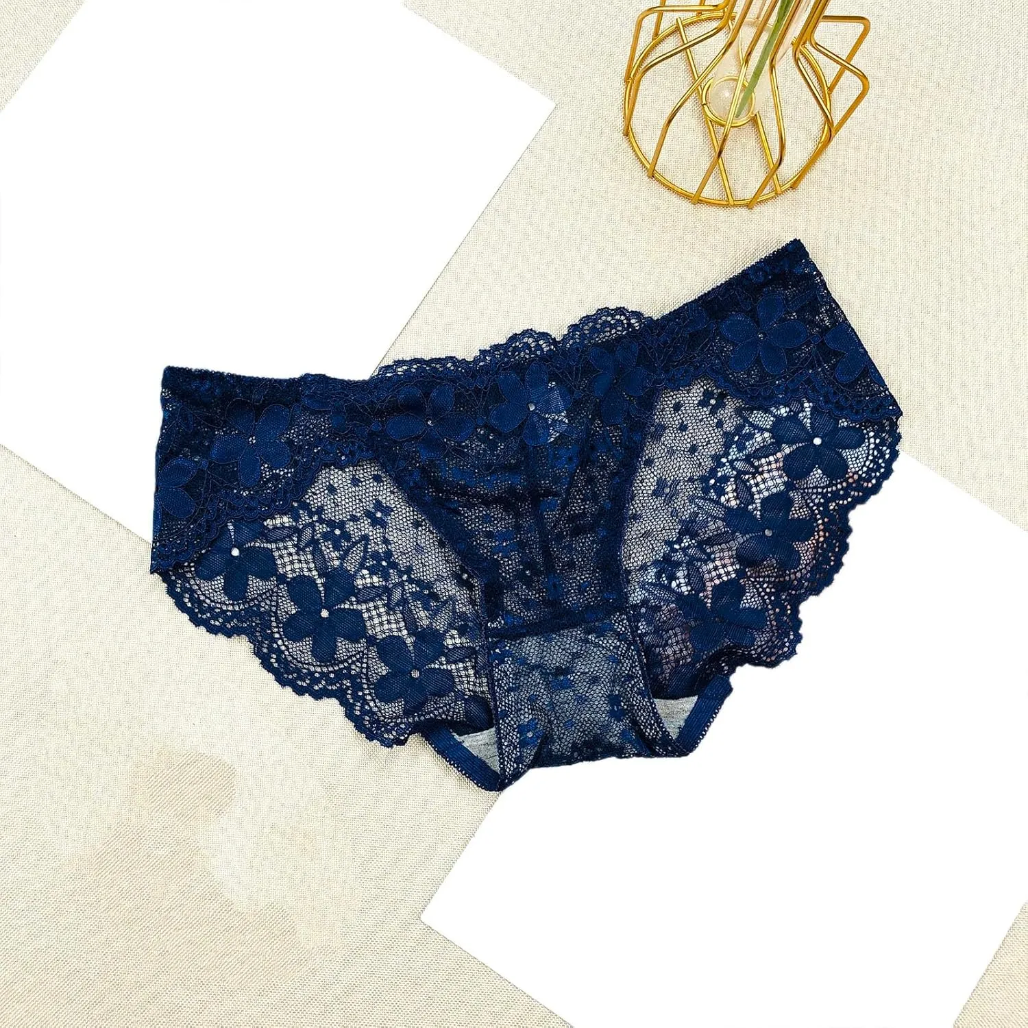 Womens Panties Pack No Show For Women Lace Panty Detail Crochet Bikini Line