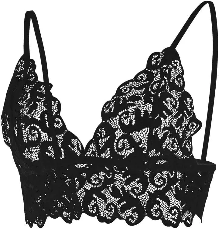 Womens Sexy Sleepwear Bra Bralette Corset Underwear Flowers Lace Bralet Eatable Lingerie