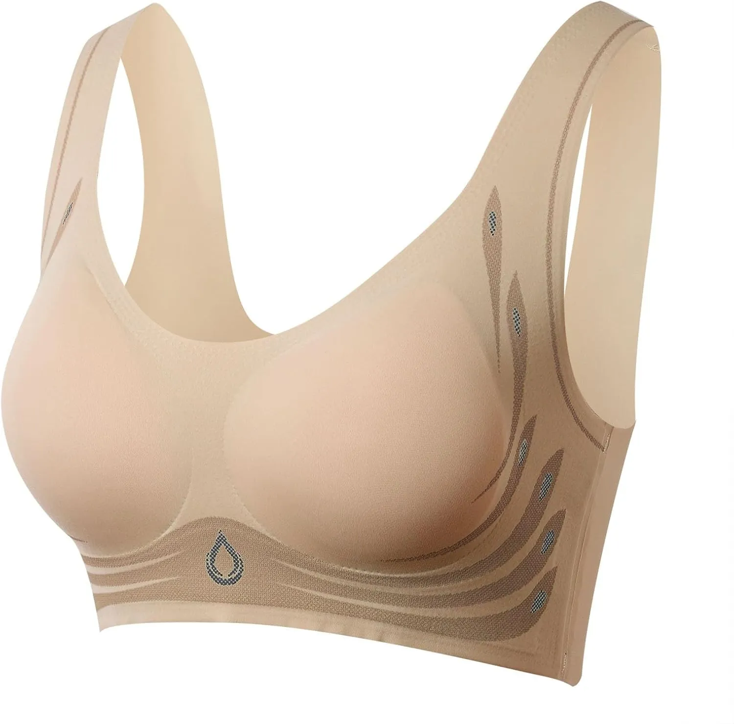 Womens Wireless Seamless Bras Full Coverage Supportive Lounge Bra Push Up Plus Size Everyday Bra Comfortable Tshirt Bras